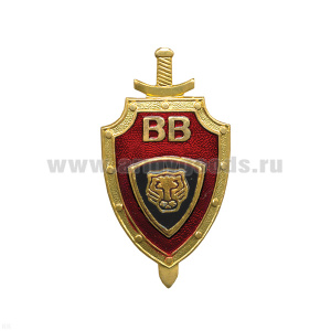 Значок мет. ВВ Лев (серия красн. щит ВВ)