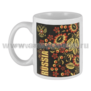 Кружка фарф. (0,3 л) National Team Russia (цветочный орнамент)