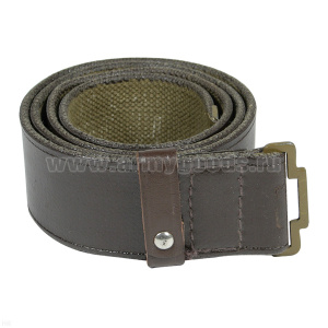 Ремень брезентовый без бляхи с корич. кожзам. покрытием