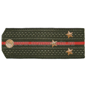 Погоны оливк. 1 красный просвет, укомпл. мет. фурнитурой (ст. лейтенант) пластик