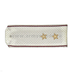 Погоны ВВ белые с крап. кантом, вышит. канителью (прапорщик)