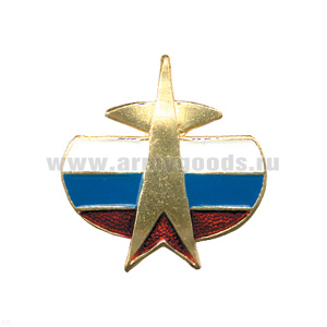 Значок мет. Эмблема ВКС (триколор) на пимсе