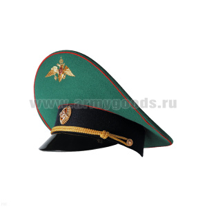 Фуражка Машинная вышивка ПС ст/обр зеленая с красн. кантом