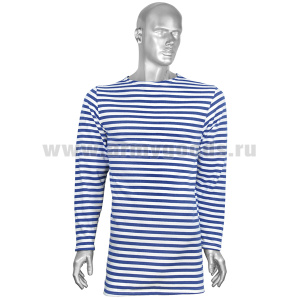 Тельняшка зим. х/б футер с начесом голубая