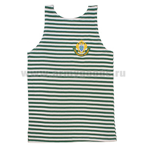 Майка-тельняшка кулирка зелёная вышитая ПС (орел)