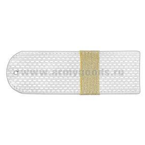 Погоны белые без канта (Полиция (ОВД) на рубашку) с нашит. металлизированным текстильным галуном (ст. сержант) на пластике