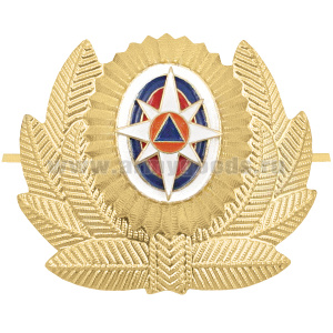 Кокарда мет. МЧС нов/обр (с розой ветров) большая зол. (широкий овал)