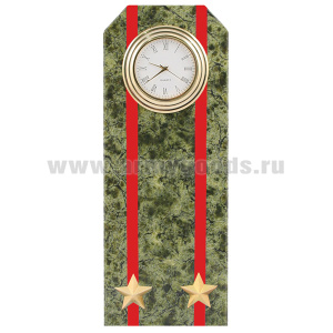 Часы сувенирные настольные (камень змеевик зеленый) Погон Подполковник ВС