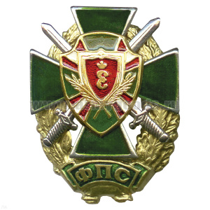 Значок мет. серии ПВ Крест в венке с накл. симв. ПО