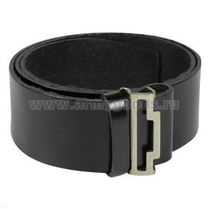 Ремень солд. кожзам. черн. без бляхи