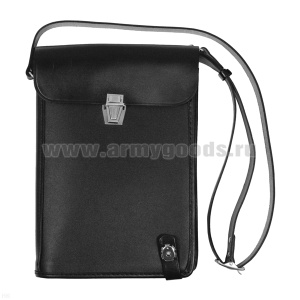 Сумка полевая офицерская кожаная черная