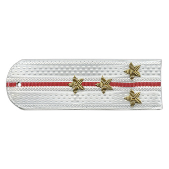 Погоны Полиция нов/обр без канта белые вышит. канителью (капитан)