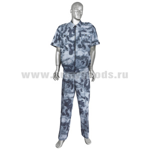 Костюм лет. Р-1 (кор.рук.) на молнии "синий мох" (рубаш.ткань) р-ры с 62