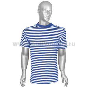 Футболка-тельняшка кулирка васильковая