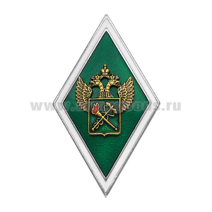 Значок мет. Ромб Таможенной академии (с накладкой)