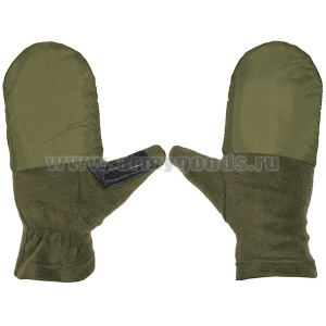 Рукавицы-перчатки с обрез. пальцами (флисовые одинарные) оливковые