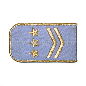 Погоны РЖД вышит. мет. зол. голубые (2 лычки 3 звезды)