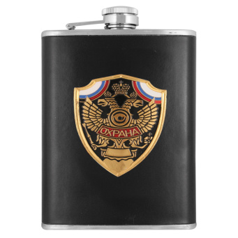 Фляга Акция нерж/ст с накладкой Охрана