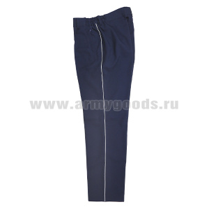 Брюки лет. ДПС синие со светоотражающим кантом (М-555) габардин р-ры с 62