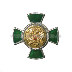 Значок мет. Крест зел. с орлом РФ