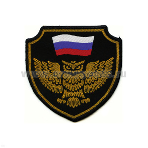 Шеврон тканый Сова и флаг