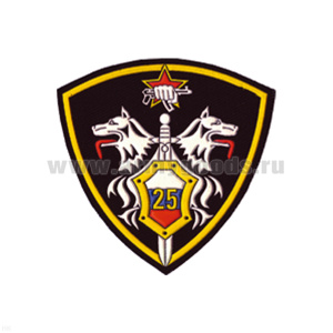 Шеврон пластизолевый 25 (ВВ: кулак с автоматом, меч и 2 волка)